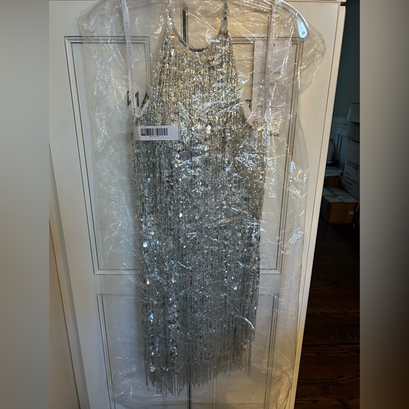 Rachel Allan silver dress - #40177 , silver , size 6 - Picture 3 of 4